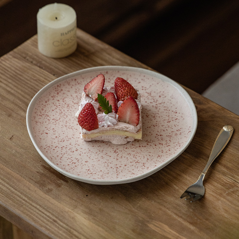 Plato de cerámica de alto valor de cara, platos de postre, platos de comida exquisitos, platos de pasta, platos domésticos, platos de platos grandes