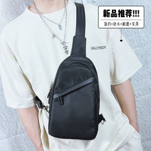 斜挎包男多层单肩包个性外出胸包男士小背包防水帆布男包包ins风