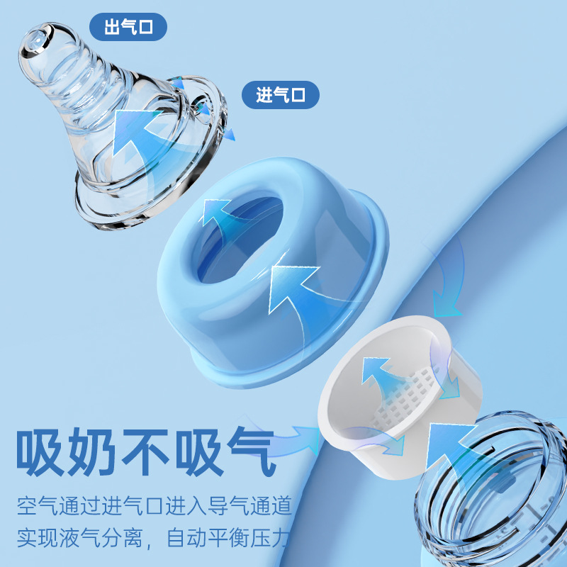 Biberón de bebé Shuaitong biberón pp de gran calibre biberón de destete de bebé biberón antiasfixia y antiflatulencia al por mayor
