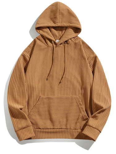 2024 Cross-Border Amazon Autumn New Men's Retro Striped Loose Casual Hooded Sweatshirt Sports Top