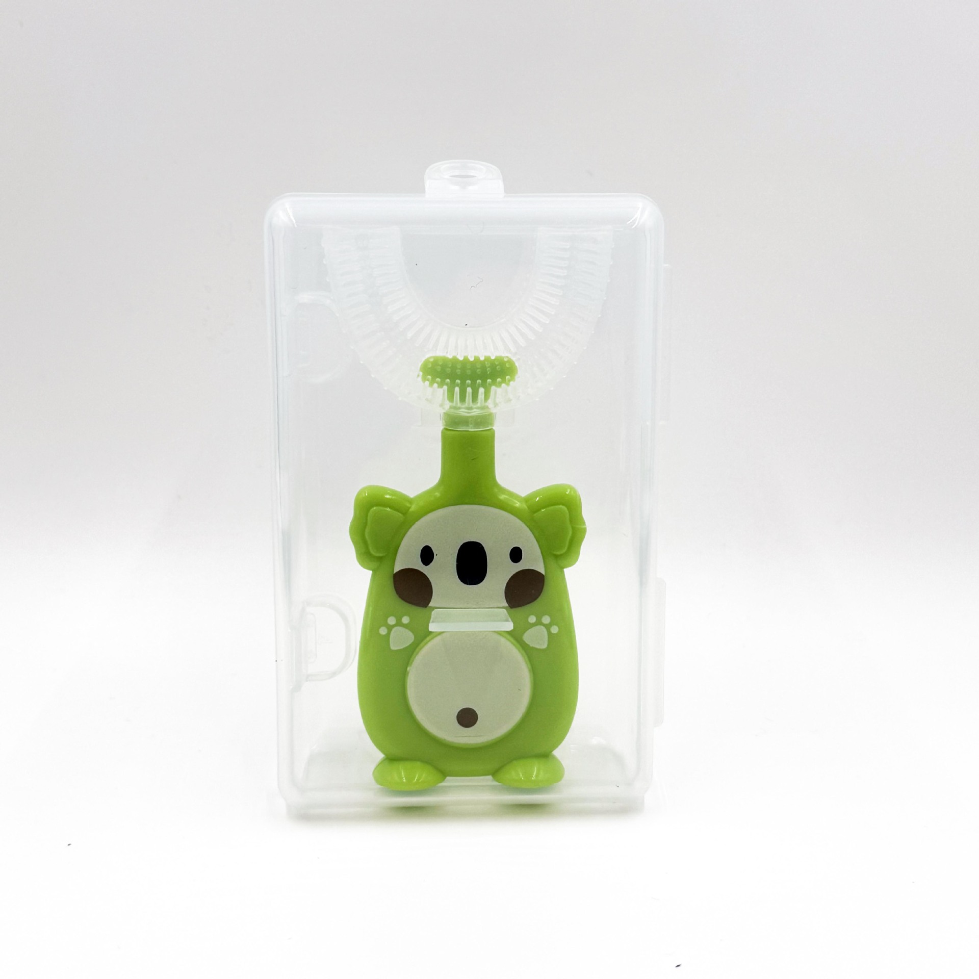 Cepillo de dientes manual en forma de U para bebés y niños pequeños, cepillo de dientes de silicona para limpieza bucal, herramienta de cepillado de cerdas suaves.