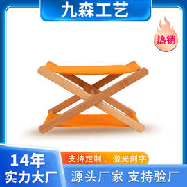 木质沙滩枕折叠睡枕头枕成人午休便携阳台家用帆布头枕收纳实木