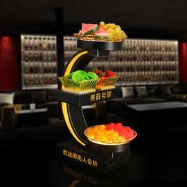 酒吧KTV夜店月亮果盘半月牙LED发光七彩变色零食拼盘水果盘干果盘