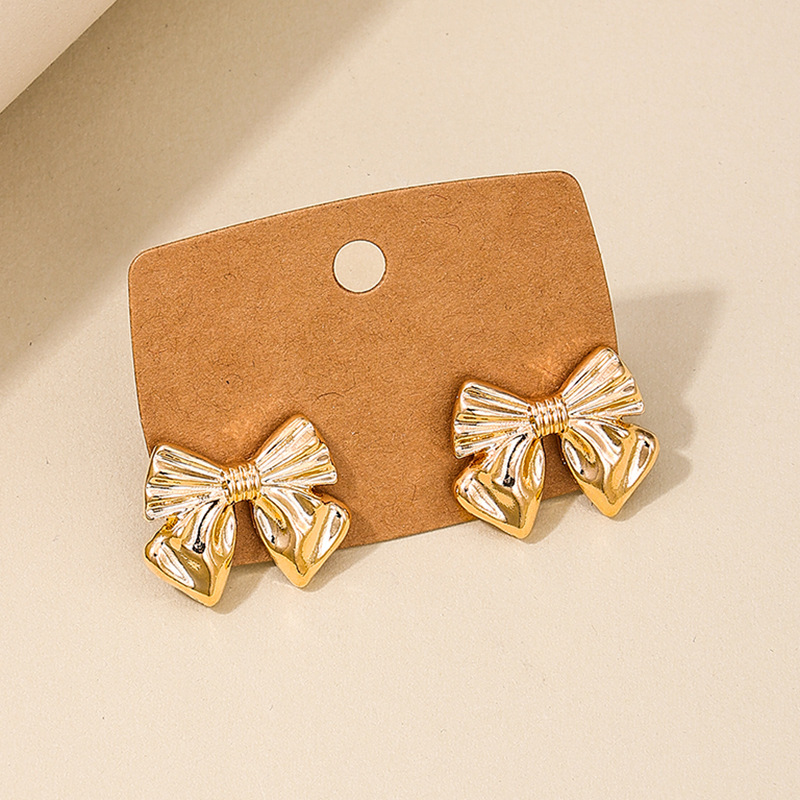 IG Style Cute Bow Knot Zinc Alloy Plating Women's Ear Studs 1 Pair display picture 2