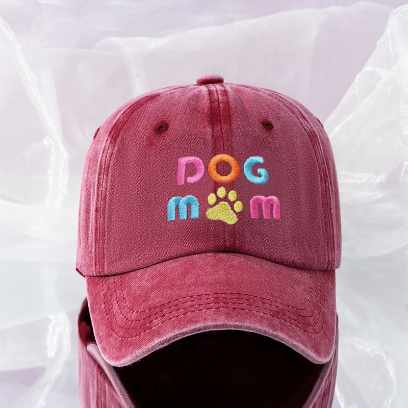 Cotton Material Letter Pattern Summer, Spring Season Unisex Cute Basic Retro Letter Embroidery Curved Eaves Baseball Cap
