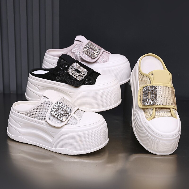 Thick-Soled Mesh Shoes for Women, 2026 New Spring Women's Shoes, Versatile Sneakers, Height-Increasing Casual White Shoes, Dad Shoes