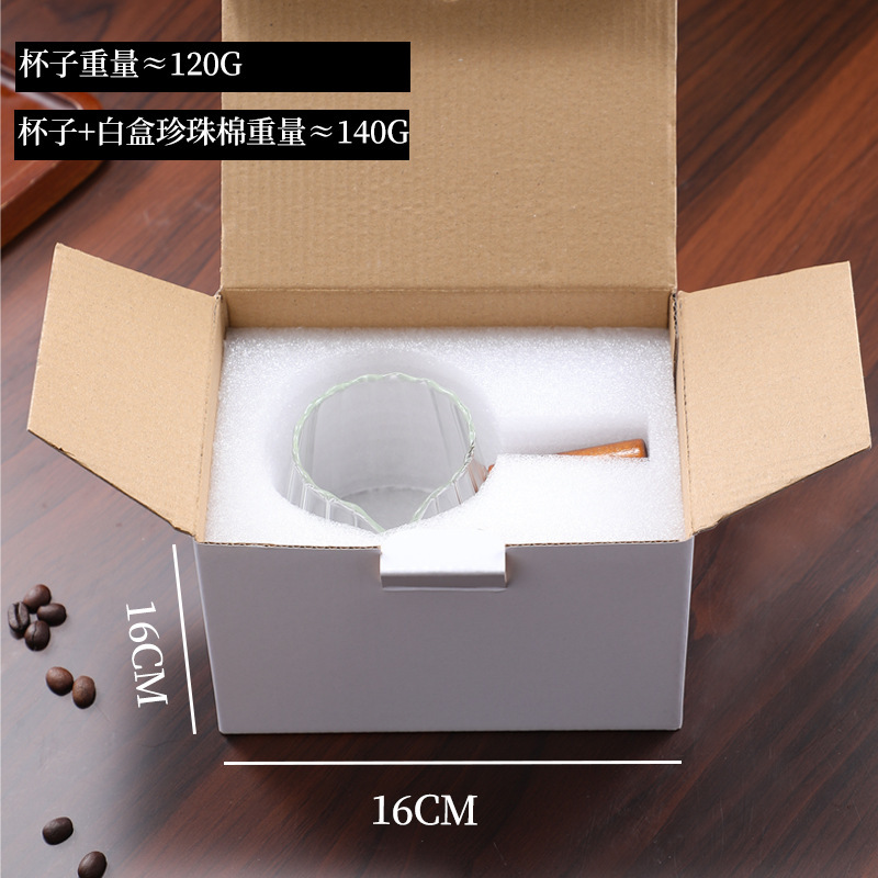 木製ハンドルダブルノズル 180 ミリリットルミルクカップコーヒーミルクカップイタリアガラスコーヒー計量カップ縦縞ミニミルクカップカップ|undefined