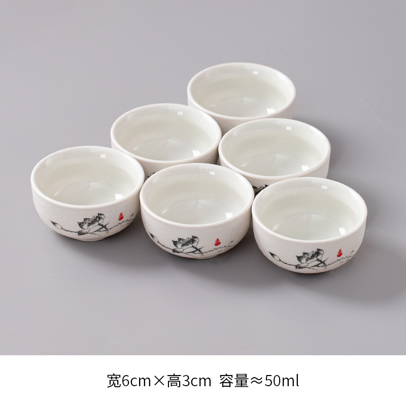 Ceramic tea cup, glass tea set, 6 pieces