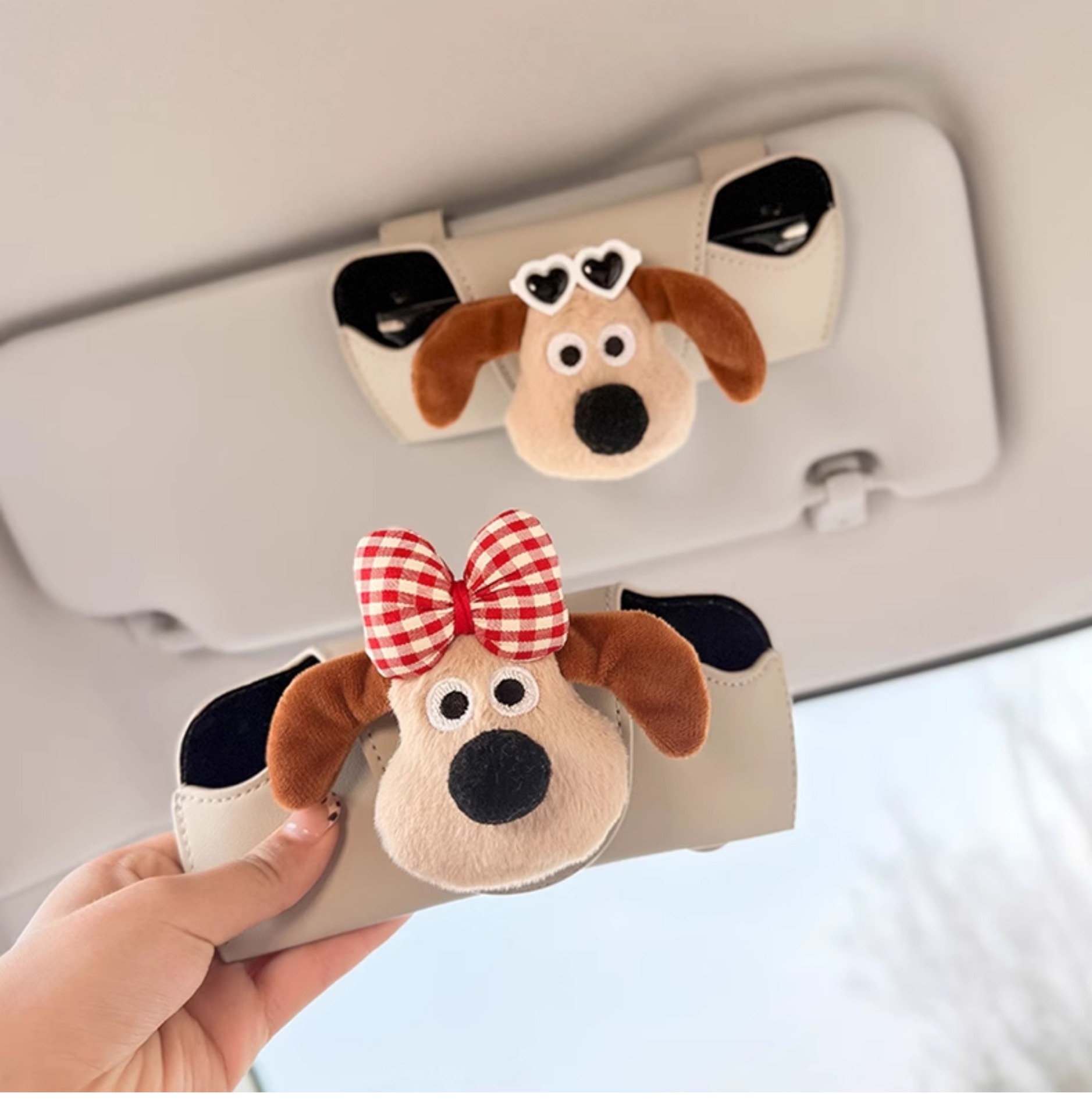 Car-Mounted Glasses Case, Special Sunglasses Holder for Car Interior, Sunglasses Storage Box, Sun Visor Magnetic Holder, Cute for Women