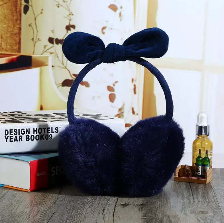 Adjustable cute keep warm headphones with bow, earmuffs