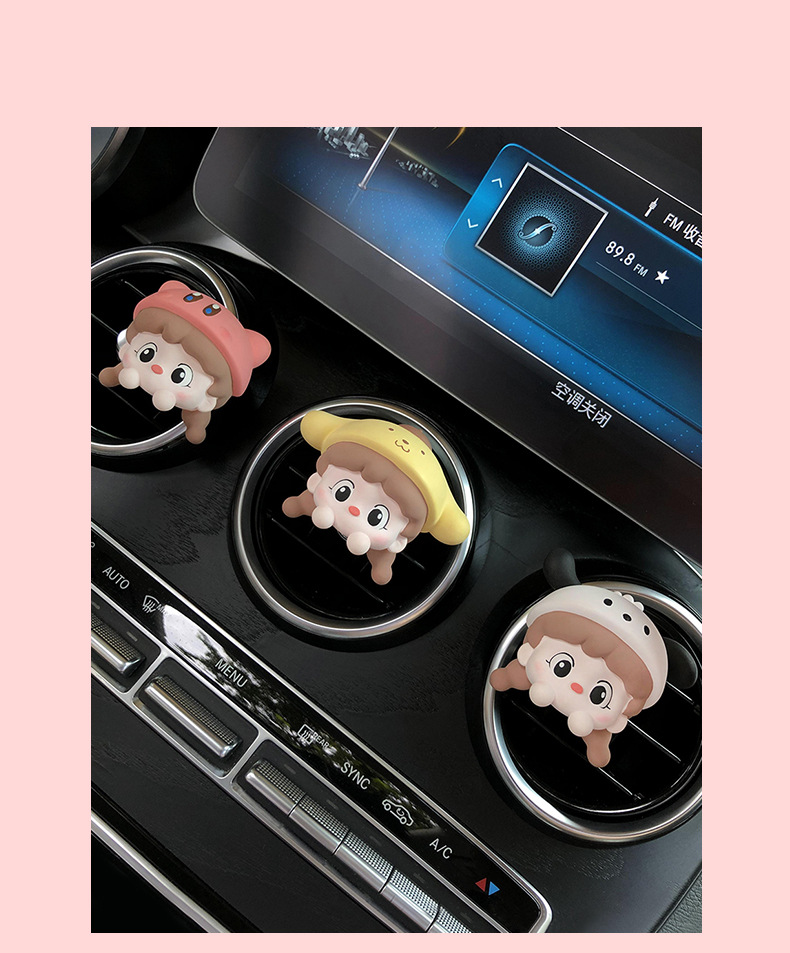 Cute ice cream girl car aromatherapy car air outlet decoration perfume car accessories decoration fragrance Stone