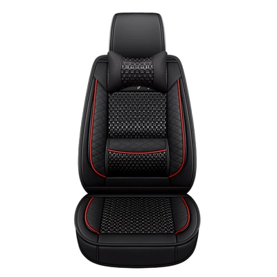 7-Seater Car Seat Covers for Universal seat cover - factory-5-seater-ice-silk-black-and-red-604015