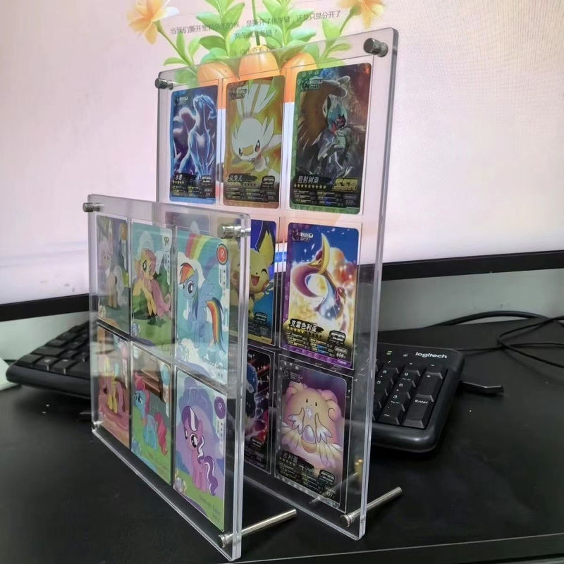 亚克力奥特曼卡砖透明卡槽桌面立式台卡凹槽展示架明星卡片框|undefined