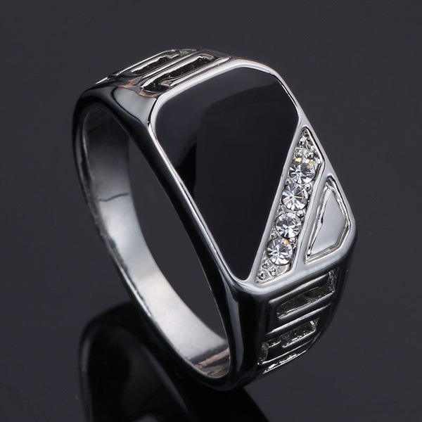 7g Weight Artificial Gemstones Inlay Material Rings Classification Classic Style Geometric Alloy Plating Inlay Artificial Gemstones Couple Rings