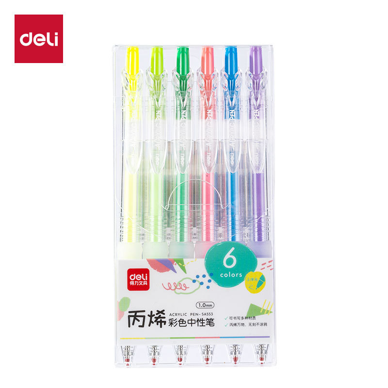 SA552 / 553 acrílico color pulsante bolígrafo neutro para estudiantes dibujarán bolígrafo de marca de color plegable