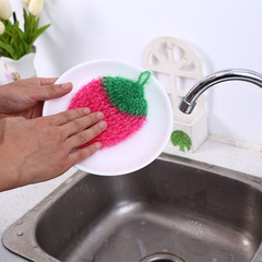 Manufacturer wholesale acrylic hanging card strawberry dishwashing cloth Korean non-stick pan scouring pad rag woven dishwashing cloth zxmh