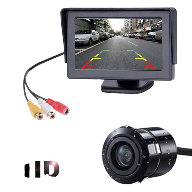 Монитор 4.3inch с четырьмя световыми индикаторами для трансграничных продаж, популярный товар Amazon, камера заднего вида с дисплеем для парковки, маленький размер.