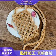 跨境2026新款夏季棉线镂空编织包单肩斜跨女包糖果色沙滩包手机包