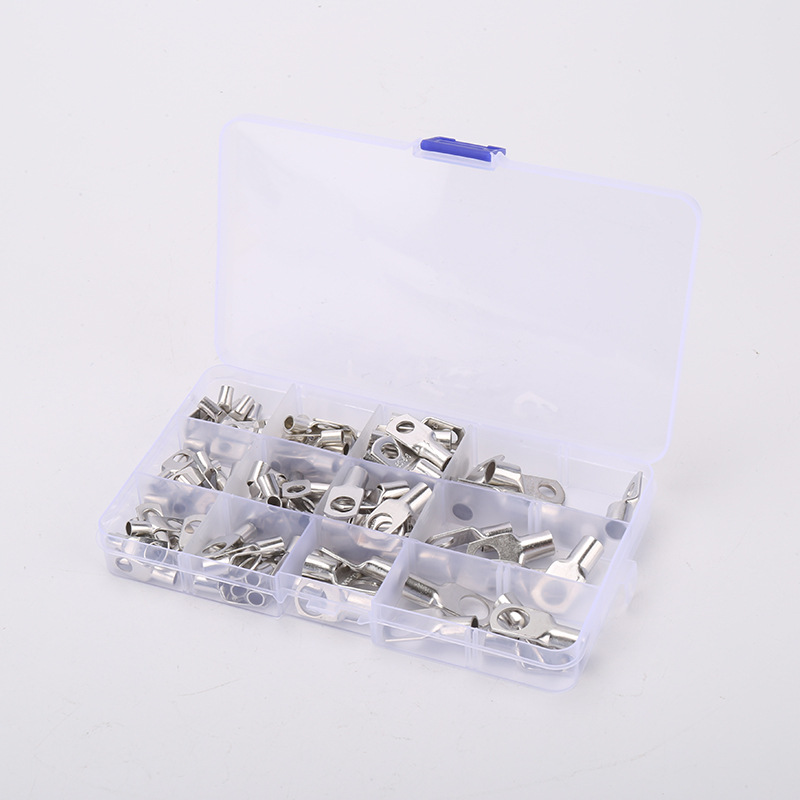 SC220PCS 구리 노즈 와이어 터미널 커넥터, 냉압착 와이어 터미널, 와이어 노즈, 압착 와이어 이어, 오픈 노즈
