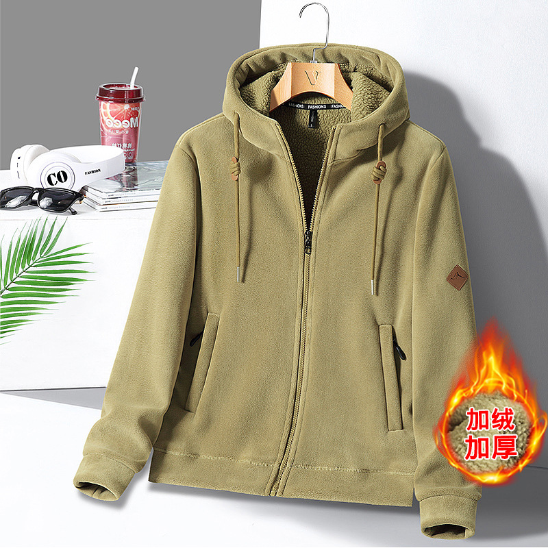 Winter Polar Fleece Hooded Sweatshirt Jacket for Men and Women, Outdoor Thickened Warm Cardigan, Fleece Jacket, New Style