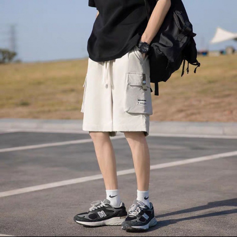 Cargo Shorts Men Summer Korean Style Ins Trendy Loose Casual Mid-Length Outdoor Multi-Pocket Cotton Shorts
