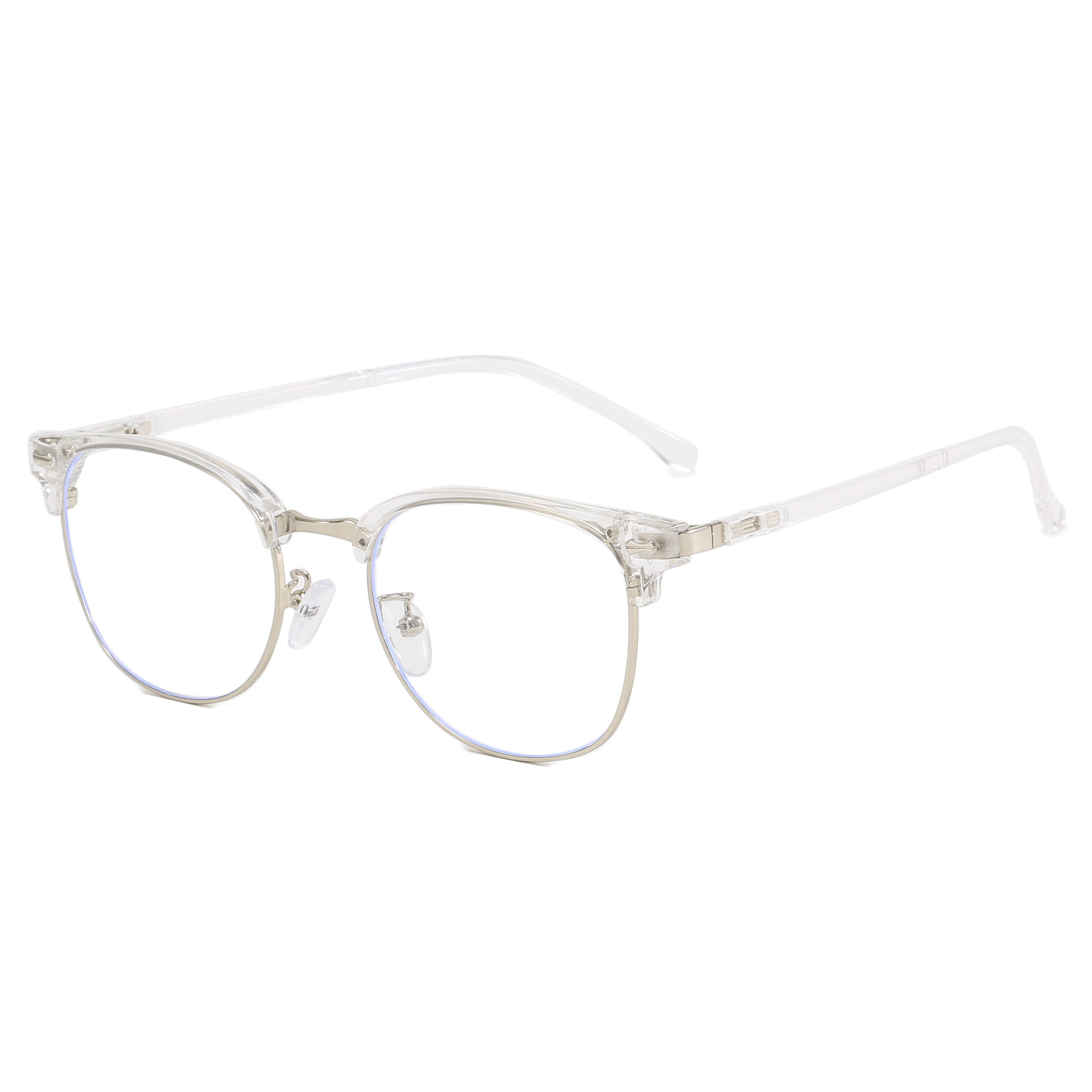 2024 nuevo retro cuadrado metal medio marco negocio anti-azul luz gafas hombres simple ultra-ligero miopía marco gafas