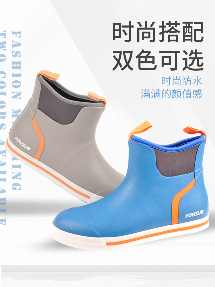 Botas de lluvia altas de madera contrachapada, antideslizantes, exteriores