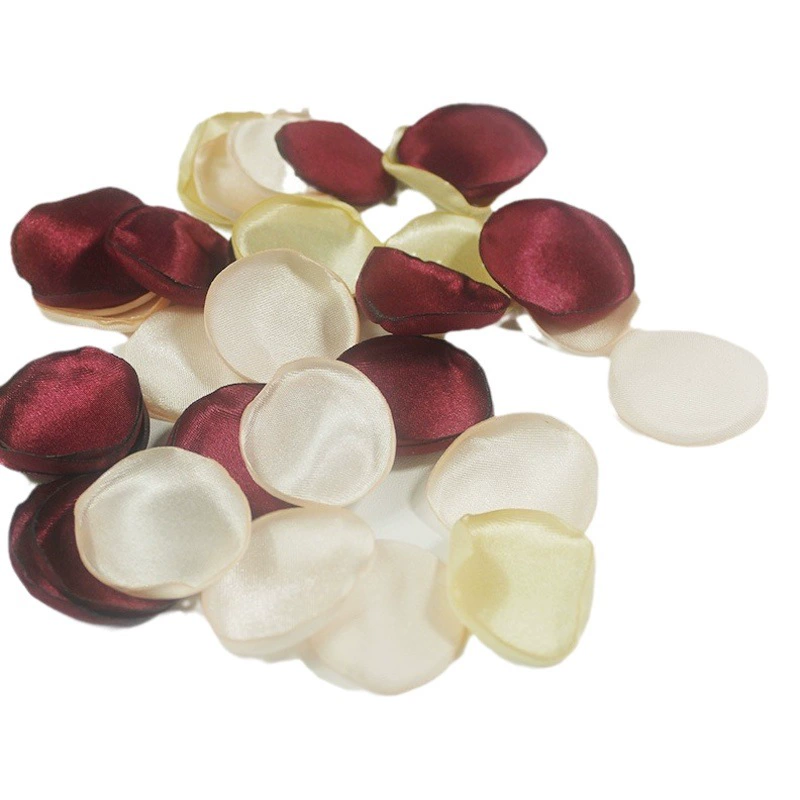 Искусственный шелк органза лепестки роз Свадебные светящиеся кремовые разбросанные лепестки украшение для вечеринки DIY подарок