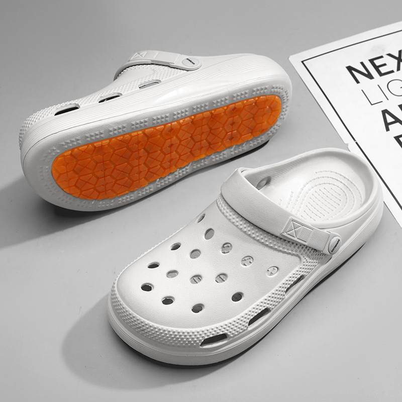 Croc Shoes for Couples, Non-Stinky, Height-Increasing, Breathable Sandals, Non-Slip Thick-Soled Eva Soft Outdoor Beach Closed-Toe Slippers