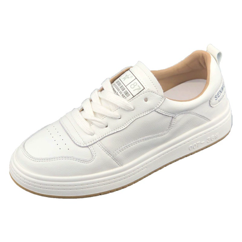 Женские белые туфли Luji на плоской подошве, новинка 2024 года, модные универсальные повседневные спортивные туфли для студентов интернет-знаменитостей, модные туфли на мягкой подошве