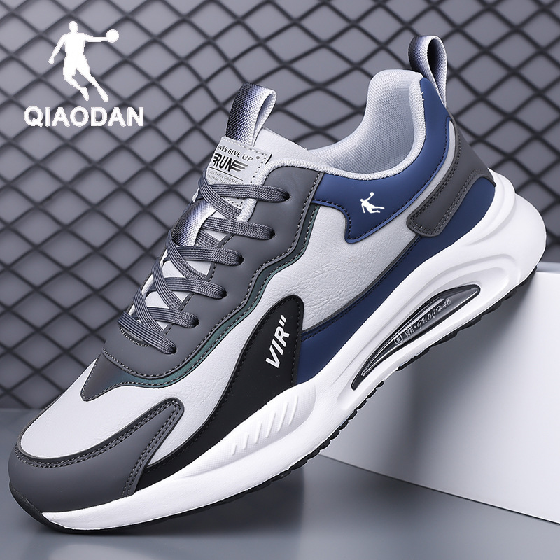 Jordan Men's Sports Shoes 2025 Autumn and Winter New Leather Mesh Shock-Absorbing Running Shoes Breathable Student Soft-Soled Running Shoes