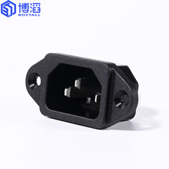 Botao AC power socket with fixed ears screw hole c14 pin suffix socket male socket safety TUV certification