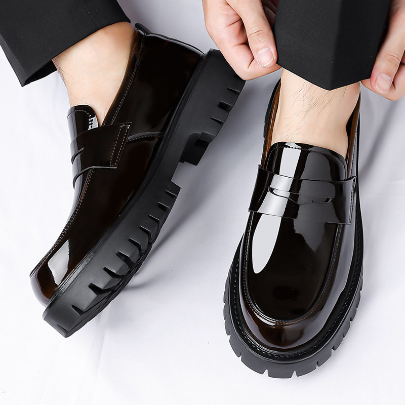 Bốt Martin nam cổ thấp mũi tròn độn đế, phong cách Anh Quốc casual, thoáng khí, chống trượt — Màu nâu, màu đen