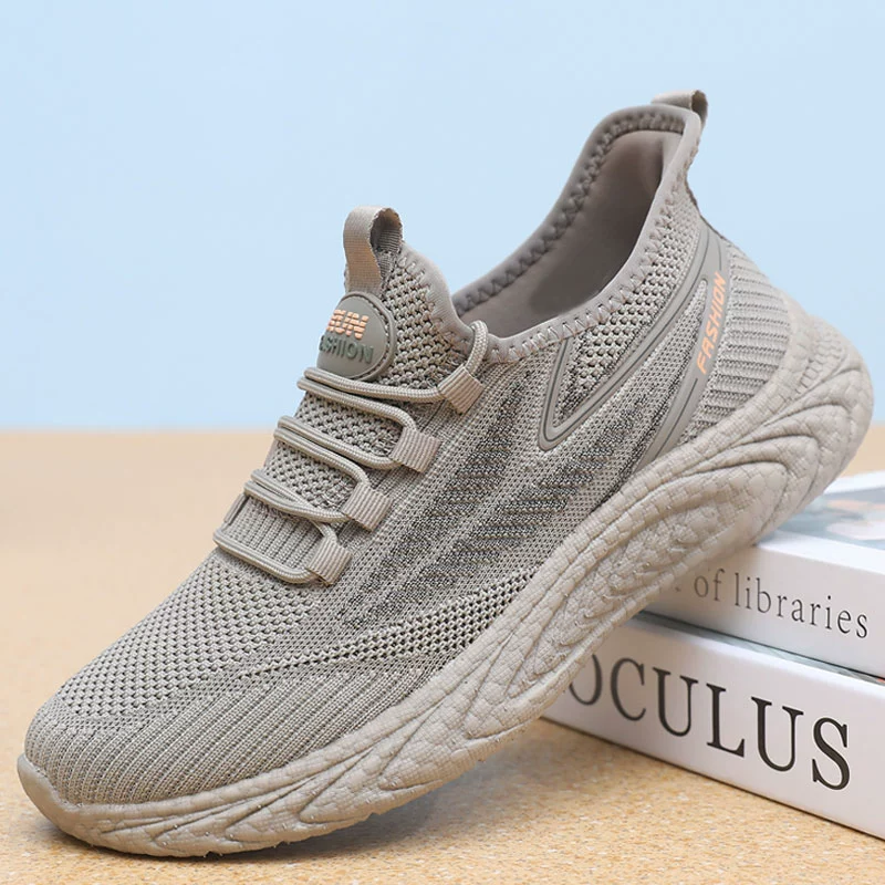 Весенне-летние старые пекинские тканевые туфли, мужские сетчатые туфли на толстой подошве, легкие свободные плюс толстые дышащие сетчатые туфли для папы для людей среднего и пожилого возраста