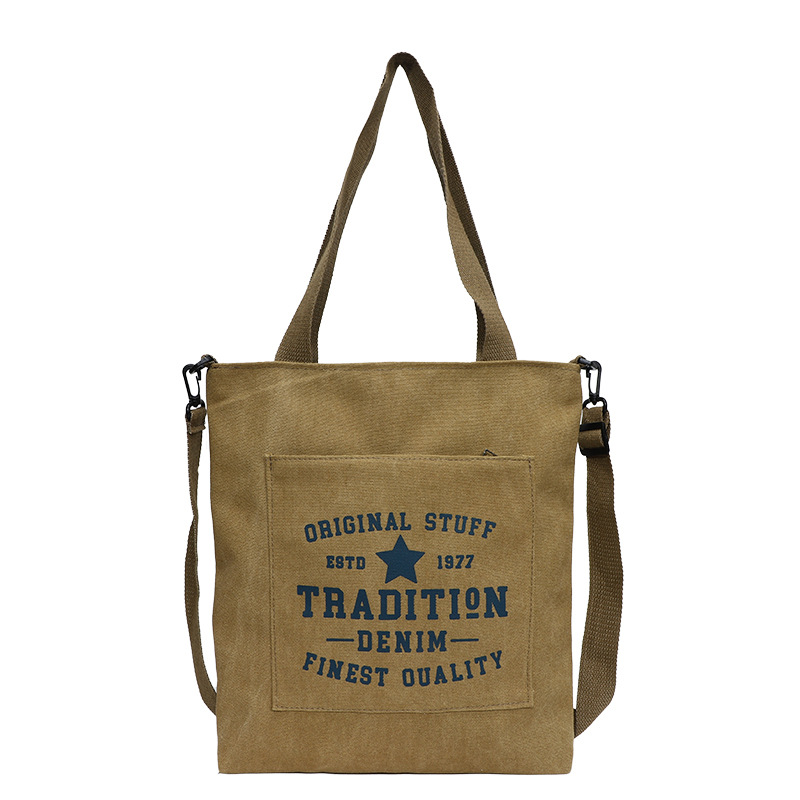 Comercio exterior engrosada bolsa de lona para hombres y mujeres misma gran capacidad estudiante retro bolso de escuela bolsa de hombro bolsa de mensajero