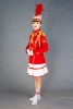 Red women's skirt with ribbon