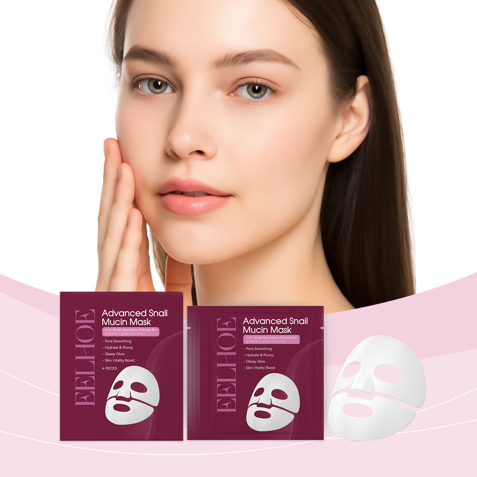 EELHOE 蜗牛粘液面膜(盒装) 亲肤舒适易吸收水润呵护肌肤触感柔滑