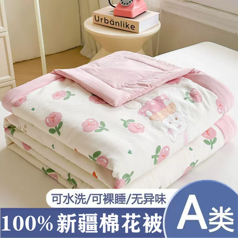 2025新款a类母婴级水洗棉空调被新疆棉花被夏被夏凉被被芯纯棉花