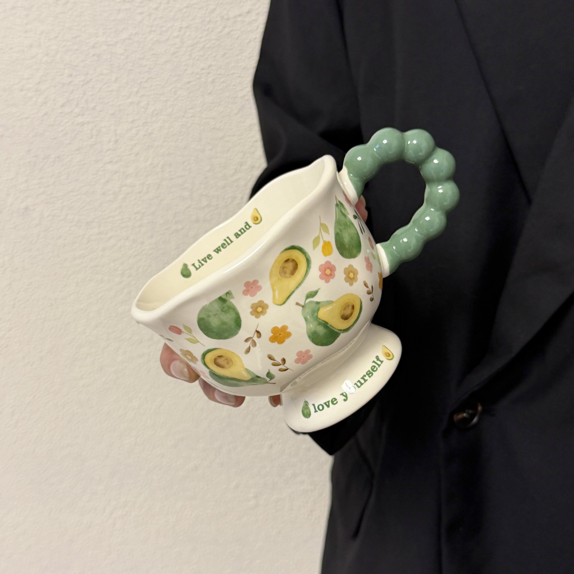 卡通马克杯水蜜桃高颜值陶瓷杯女生生日礼物伴手礼送客户员工礼品