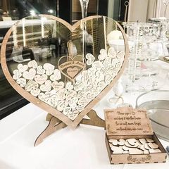 クロスボーダーゲストボックス木製ハート型ゲストメッセージ配達箱記念日結婚プレゼント工芸品