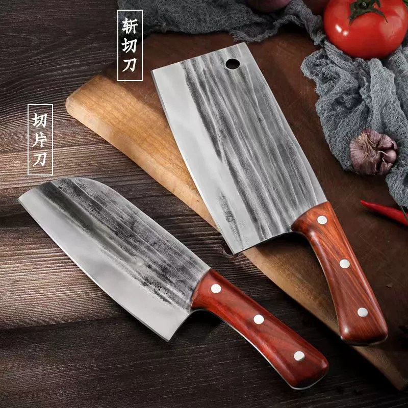 В наличии Настоящий ручной Кованый кухонный нож Бытовой кухонный набор из пяти предметов Измельчитель Нож Ножницы Набор ножей