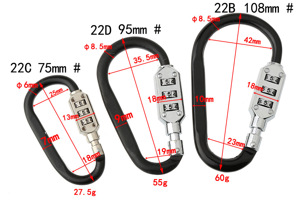 Long-term in stock anti-theft D-type password lock bicycle motorcycle electric car helmet lock password padlock universal