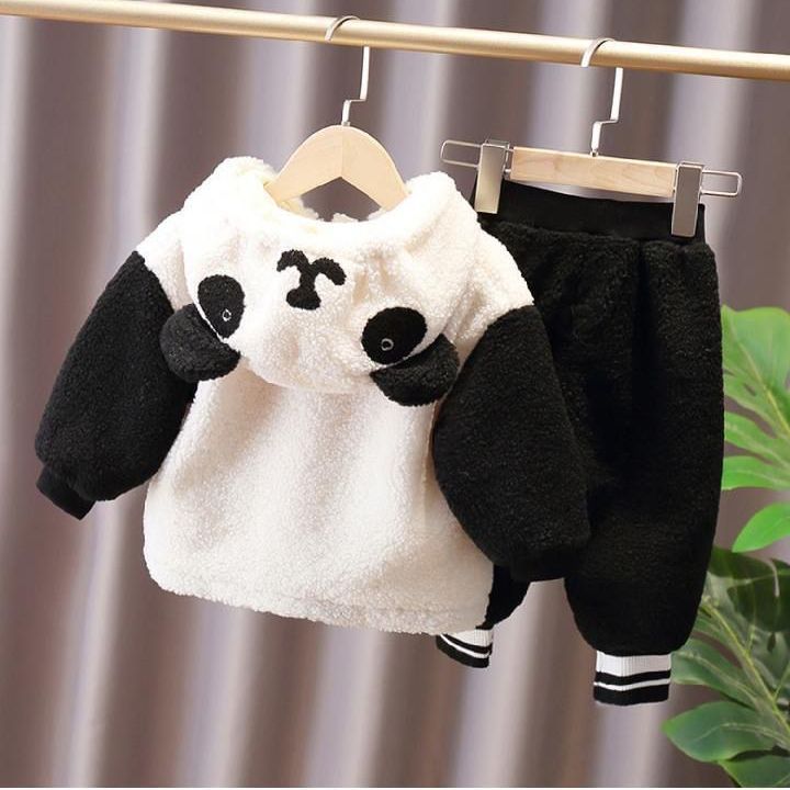 童装婴幼儿秋冬加厚套装男女童保暖卫衣1-5岁儿童宝宝加绒两件套