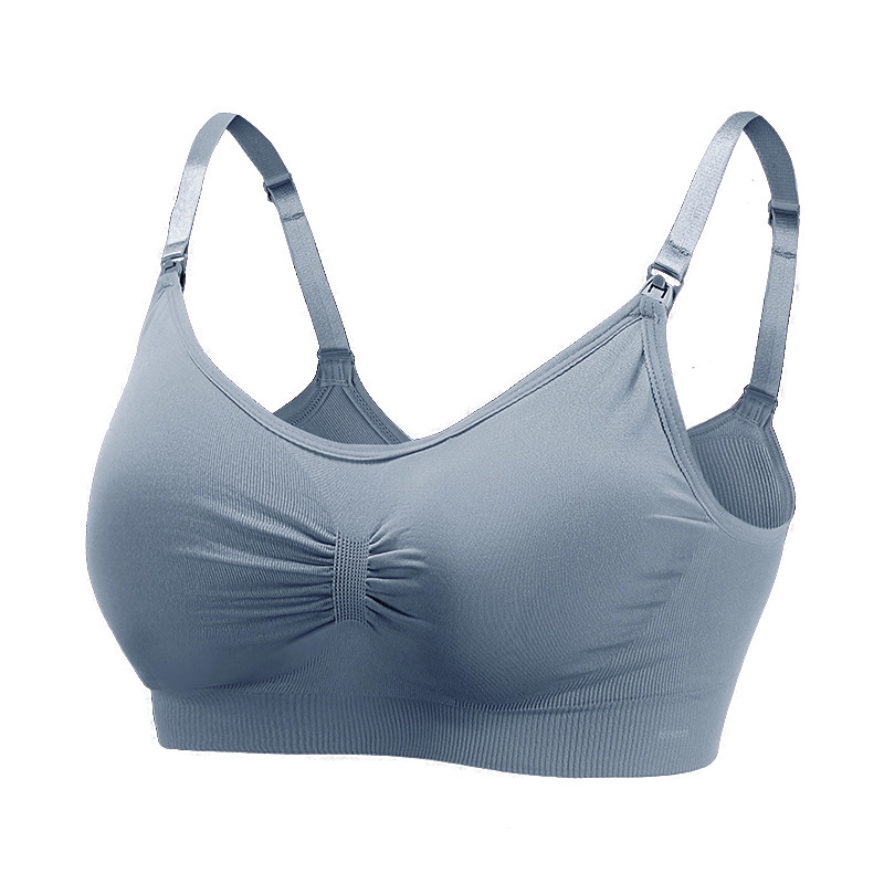 妊婦の前にボタンをつけて無痕の大きいサイズの哺乳のブラジャーの授乳の調整型は産後の薄いタイプの哺乳のブラジャーの下着を集めます。|undefined