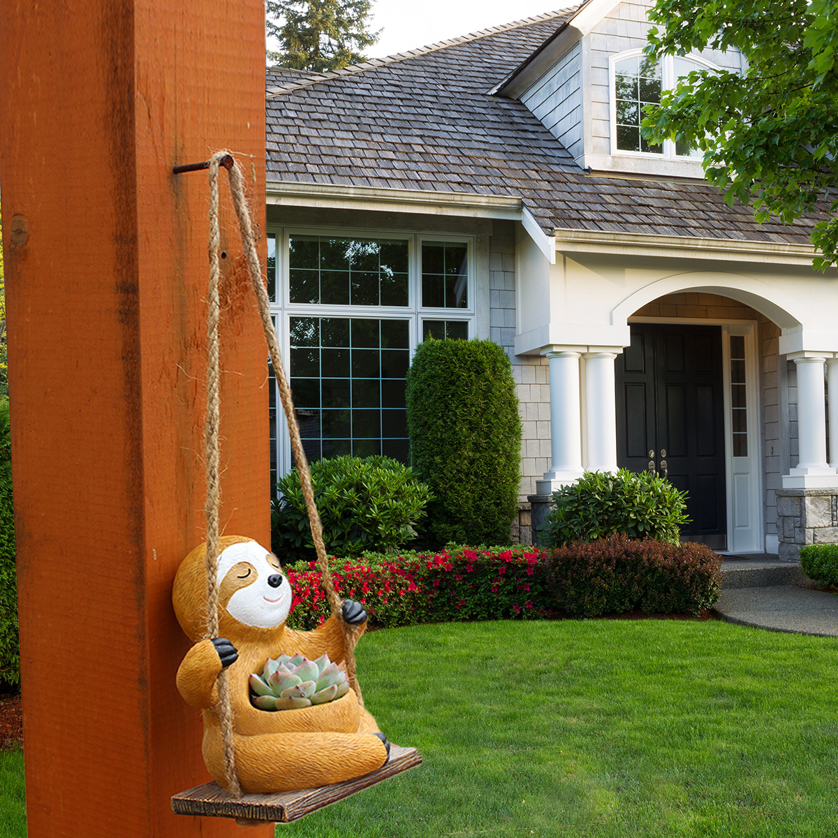  new sloth swing small flower pot hanging resin flower pot animal small flower pot can be planted succulent 