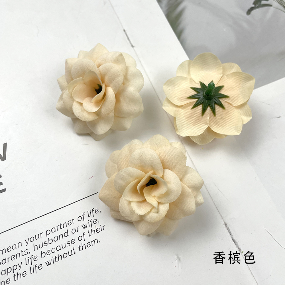 Simulación de tela de terciopelo de pequeño ángulo flores de rosa DIY sombreros hechos a mano arreglos de flores bolsas de props para el hogar adornos florales