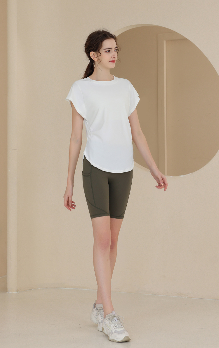 New Snowflake Cotton Breathable Sports Top Women's Short Sleeve T-shirt Running Training Cover Up Slimming Fitness Yoga_voghion.com