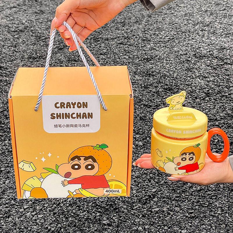 Crayón pequeño nuevo taza de agua de oficina hermosa taza de marca para estudiantes de alto valor de regalo de cumpleaños taza de cerámica con tapa