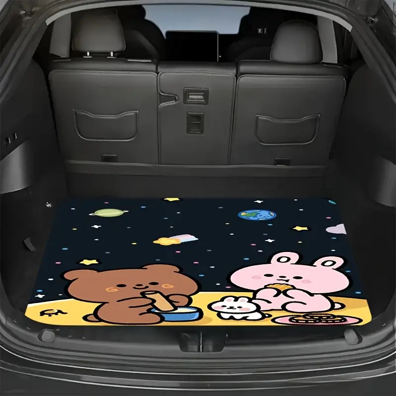 Temu Labeling Dropshipping Cross-Border Abstract Printed Car Trunk Mat Water-Absorbent, Non-Slip, Dirt-Resistant and Wear-Resistant Car Floor Mat