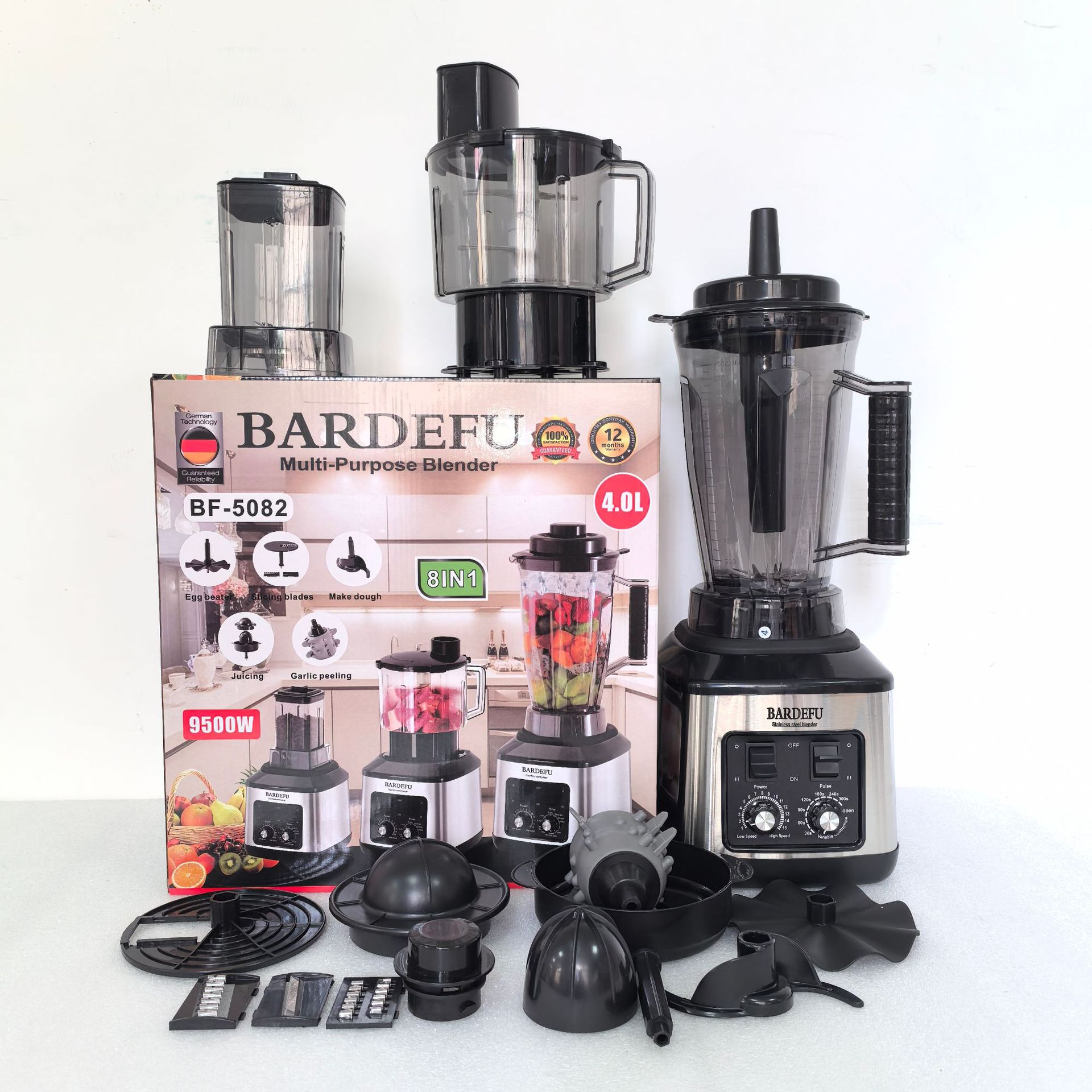 Cross-Border 4-in-1 Blender Commercial Stainless Steel High-Power Pure Copper Mixer for Grinding Meat, Crushing Ice, and Juicing